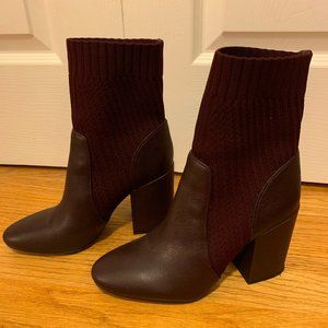 Vince Camuto Burgundy and Brown Ankle Boots